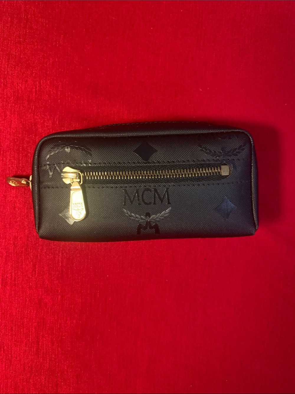 SOLD MCM Black Logo Zip Pouch - Picture 1 of 10